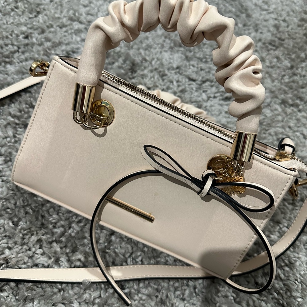 Aldo Women's Cream Top-Handle Crossbody Bag with Scrunch Handle
